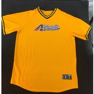 Holloway Alpharetta Baseball Jersey Men's Adult Large Yellow Short Sleeve V-Neck